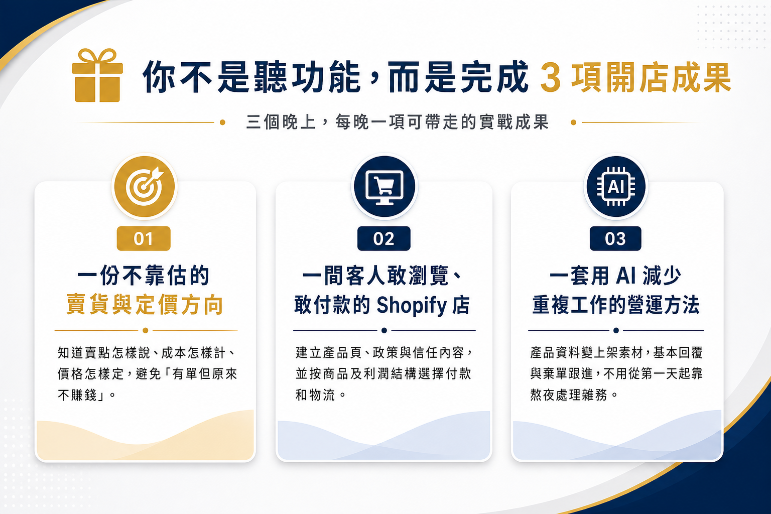 3 項開店成果
