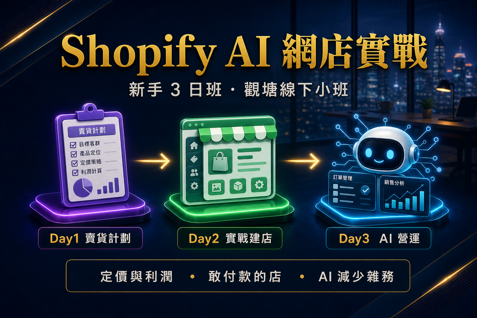 Shopify AI 網店實戰｜新手 3 日班